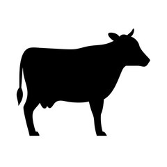 silhouette of a cow