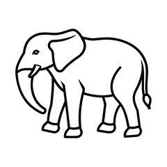 Fototapeta premium Vector art of line art illustration of an elephant isolated