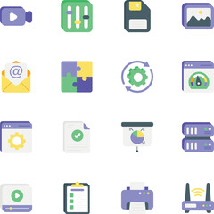 User Interface and UI or Web Interface Set of Flat Icons Packs or Illustrations