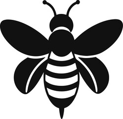 Honey bee vector silhouette illustration isolated