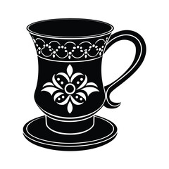 Turkish Coffee Cup Motif with Filigree Edges