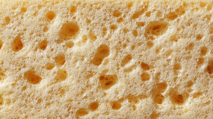 Close-Up Of A Yellow Sponge Texture With Porous Surface. Cleaning And Household Utility Concept
