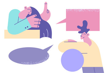 Coworkers communication and chatting concept