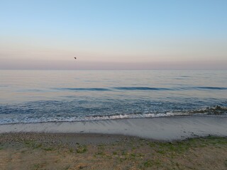 kite surfing on the beach