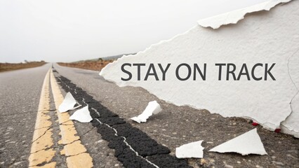 Inspirational Message on Road Sign for Staying Focused and Motivated