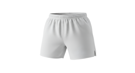 Athletic white shorts showcase activewear apparel on a transparent background, perfect for sports, fitness, or casual lifestyle themes.