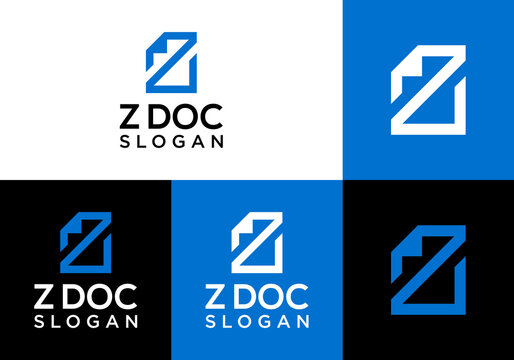 simple document logo icon vector with initial z - Powered by Adobe