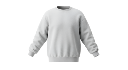 A clean white sweatshirt on a transparent background creates a striking fashion visual perfect for online clothing store mockups.