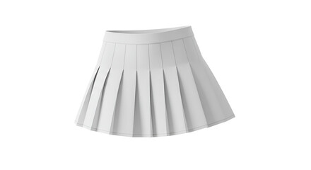 Crisp white pleated skirt stands out with its sporty and youthful design, perfect for fashion layouts and design projects, transparent background