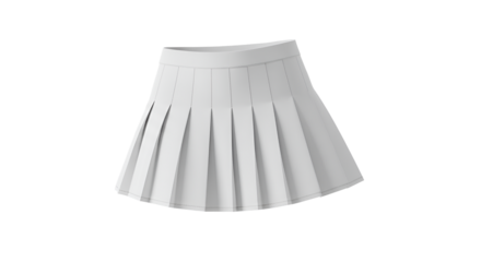 Crisp white pleated skirt stands out with its sporty and youthful design, perfect for fashion layouts and design projects, transparent background