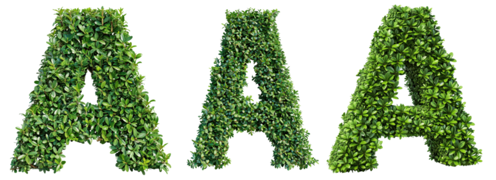 Green Leafy Letter A Decorations for Nature Inspired Designs