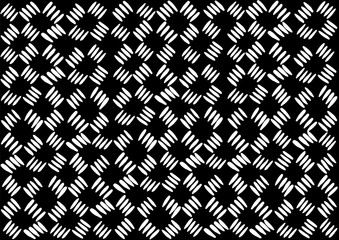 Seamless pattern with hand drawn brush shapes or blots on black background. Vector illustration in flat style for wrapping paper, textile print, cover, wallpaper.