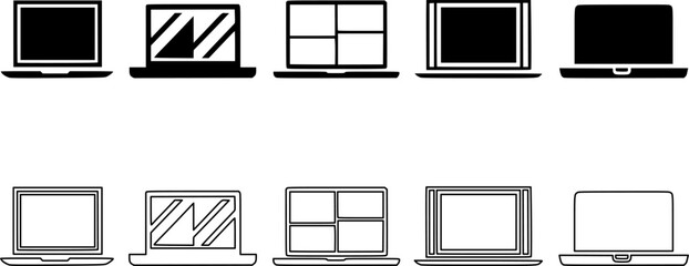 Laptop computer minimal design. Computer - Illustration Icons
