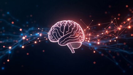 Fototapeta premium Mesmerizing image representing abstract essence of AI technology with intricate glowing networks