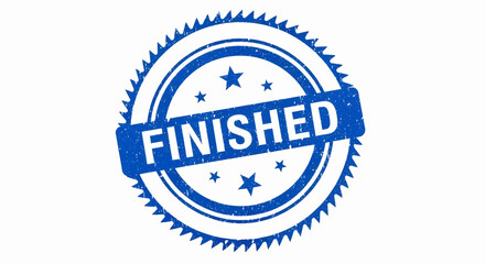 Finished stamp grunge vector illustration for completed work.