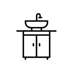 sink cabinet vector illustration