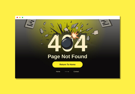 404 Error Page Template Design