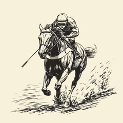 Jockey Racing on a Galloping Horse