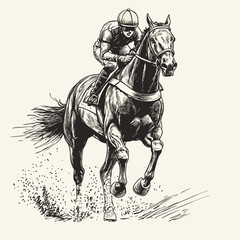Jockey Racing on a Galloping Horse