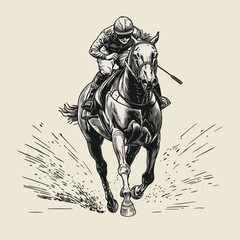 Jockey Racing on a Galloping Horse