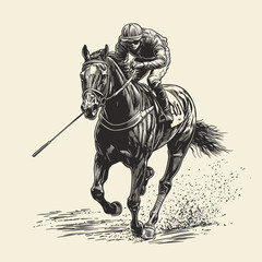 Jockey Racing on a Galloping Horse