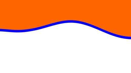 Wavy orange with bold blue curved divider, abstract split design for banners and web headers
