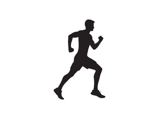 Running man silhouette vector illustration for sports and fitness design