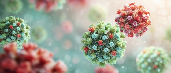 The virus structure illustrating intricate details of pathogens in high magnification.
