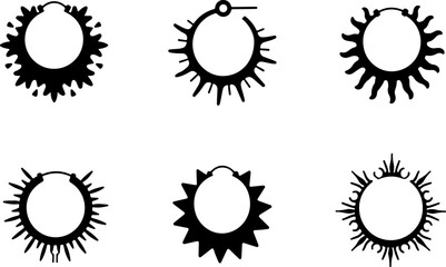 Fototapeta premium Tribal Radiance: Bold Sunburst Hoop Earring Collection