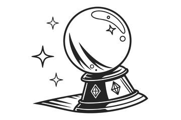Crystal ball on stand silhouette