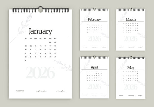 Minimal Calender Design Template