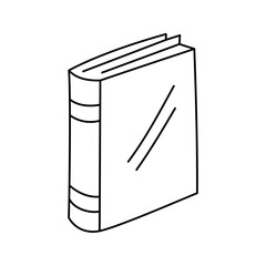 Book. School supplies. Reading concept. Simple doodle illustration, object isolated on white background