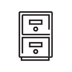 Fototapeta premium An icon of a two-drawer filing cabinet.