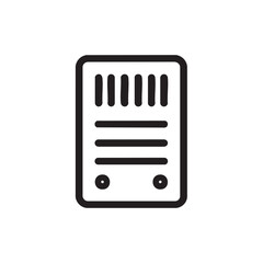 A simple line drawing of a PC tower computer.