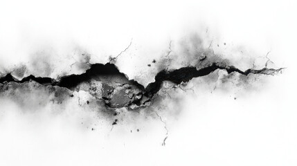 Obraz premium Burnt Edges, A minimalist black and white grunge texture. The burnt and charred edges of a piece of paper or wood. Abstract distress overlay concept. High contrast.