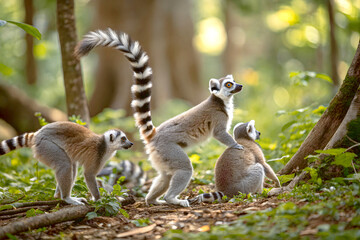 Obraz premium lemur on a tree