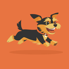Cartoon Dog Running with Joy