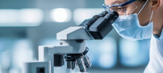 The dedicated scientist observing samples through a high-powered microscope.