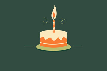 Birthday cake with candle illustration