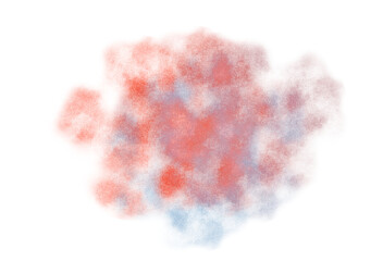 Abstract watercolor paint splashing strokes grunge texture cutout on transparent background