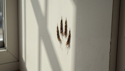 Werewolf claw marks on wall with sunlight casting shadows  