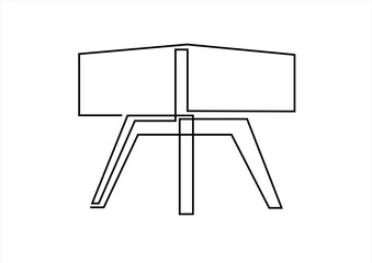 Continuous one line drawing of nightstand bed table. Side table table single outline vector illustration. Interior and furniture concept, editable stroke.