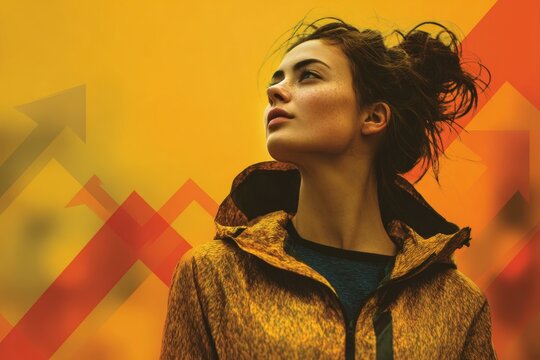 Morning park routine: energizing exercises for young women. Fitness goals. Powerful planning results in visible upward performance. Productivity growth stats. Young women. - Powered by Adobe