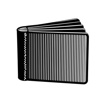 black notebook open pages clip art preview