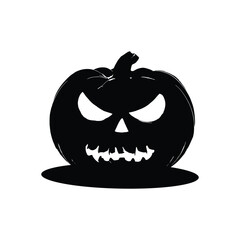 “Evil Halloween Pumpkin Silhouette – Scary Jack O’ Lantern Vector Illustration”

