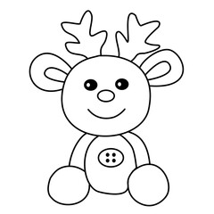 santa snowman Winter holidays symbol. Black illustration on white background. 