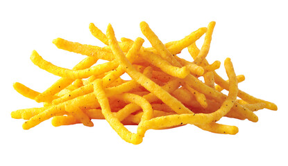 crispy corn stick snack isolated on a transparent background