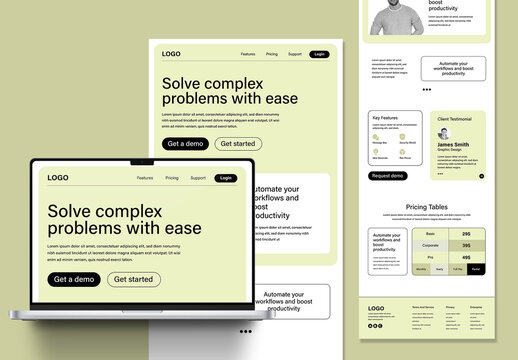 SaaS Landing Page UI Design Template