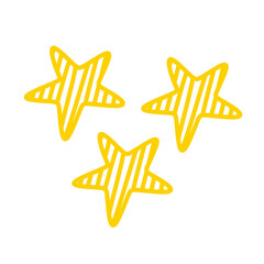 Handdrawn Yellow Striped Star Decoration Illustration Art