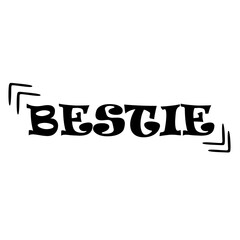Bold Decorative Bestie Typography with Quotation Marks Design Element Graphic